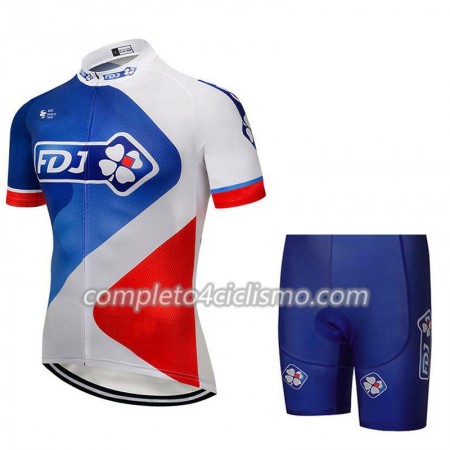 Completo Maglia Ciclismo + Pantaloncino 2018 FDJ N003 Completo Maglia Ciclismo + Pantaloncino 2018 FDJ N003